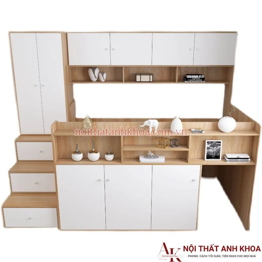 Bộ Giường Ngủ Thông Minh Cho Bé Gỗ Công Nghiệp