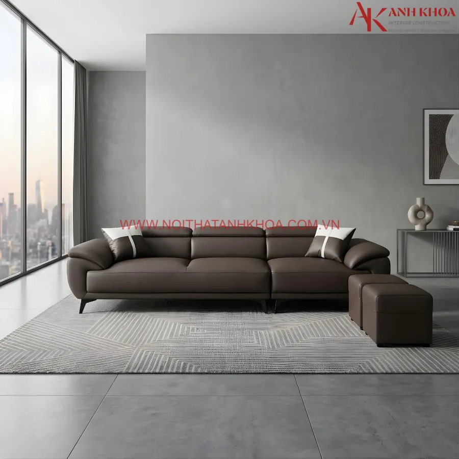Bộ Sofa Phòng Khách Chất Liệu Da cao Cấp