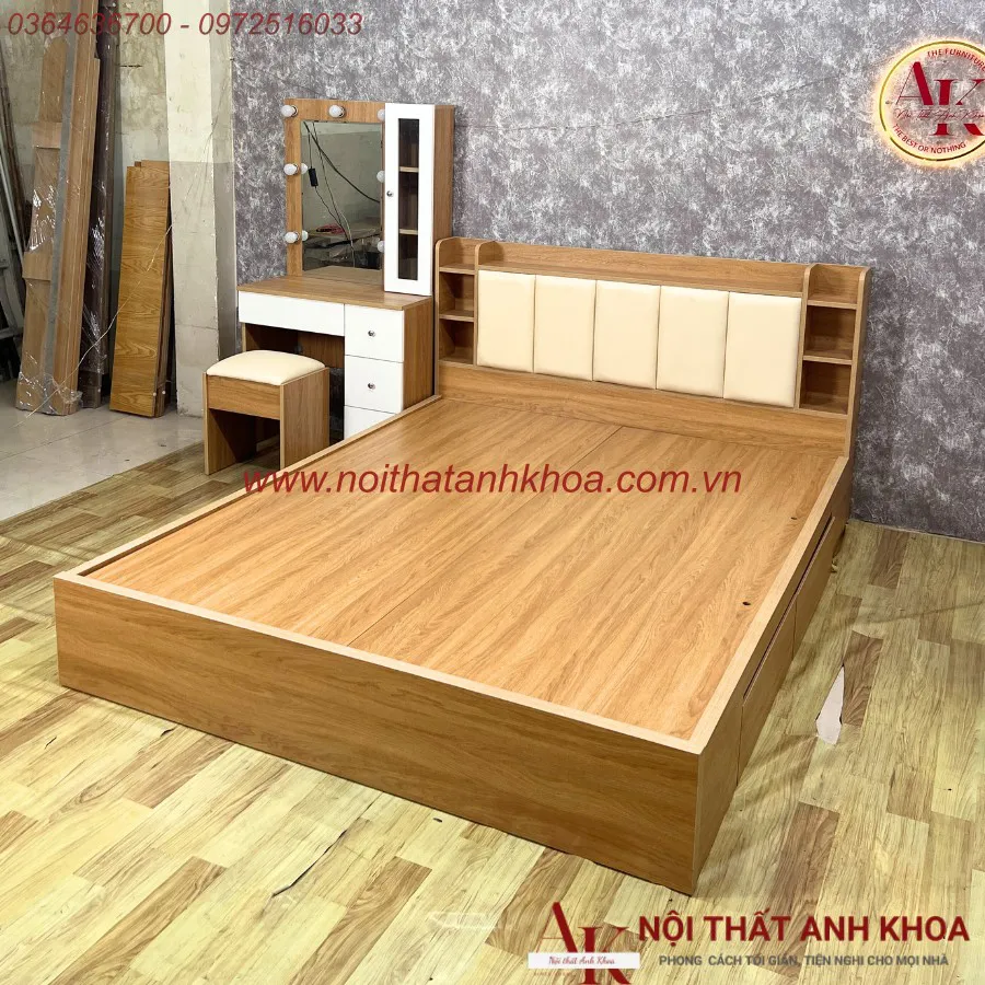 Combo Giường Tủ Bàn Trang Điểm Gỗ Công Nghiệp Hiện Đại Giá Rẻ