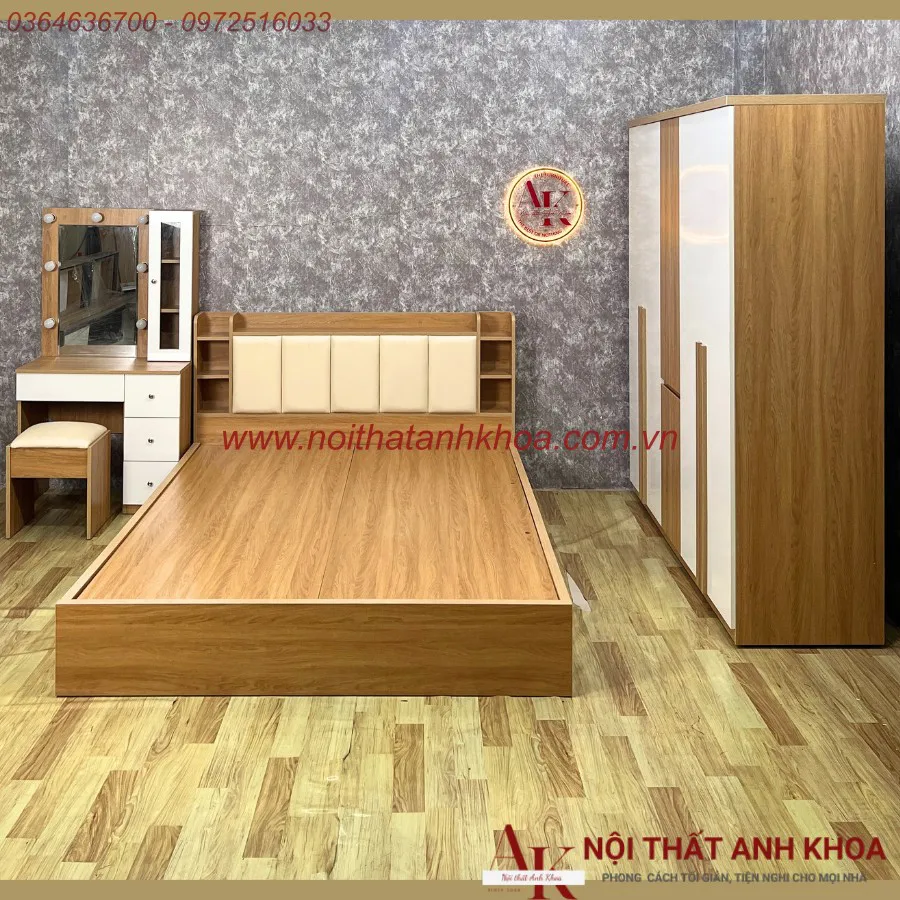 Combo Giường Tủ Bàn Trang Điểm Gỗ Công Nghiệp Hiện Đại Giá Rẻ