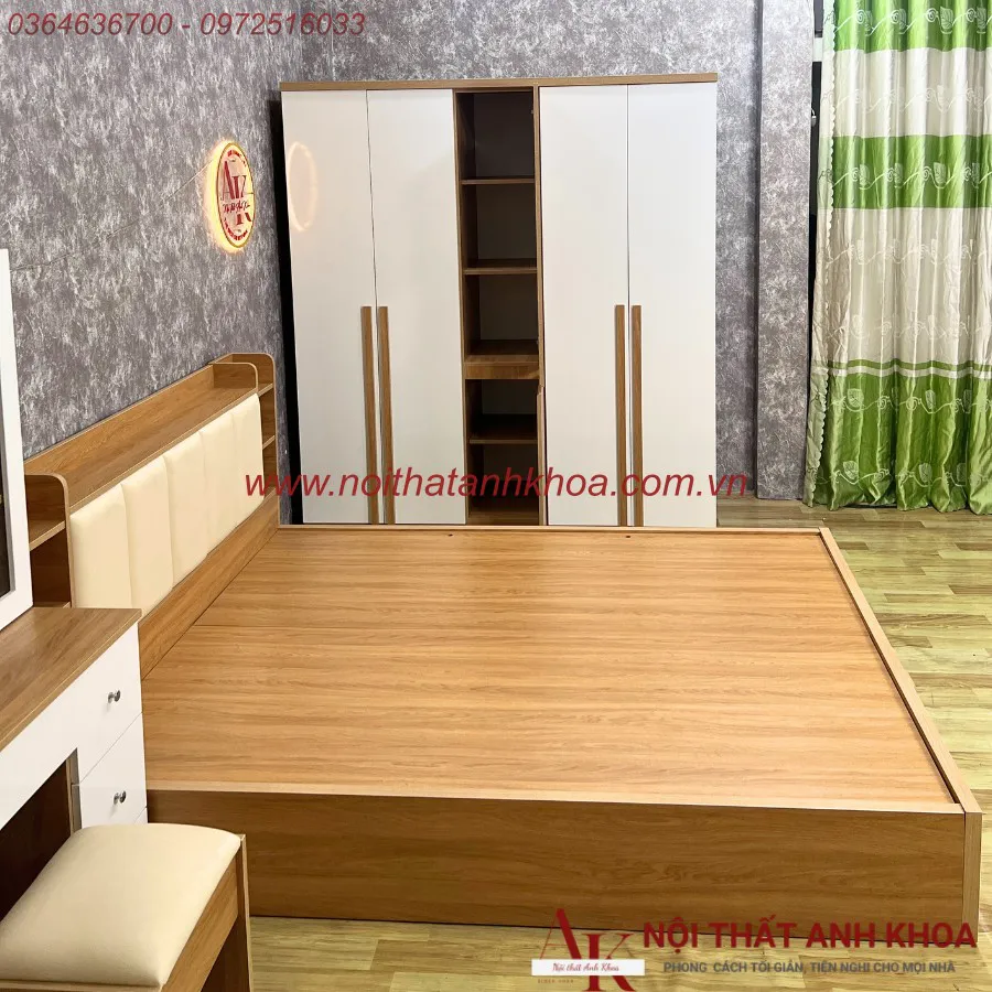 Combo Giường Tủ Bàn Trang Điểm Gỗ Công Nghiệp Hiện Đại Giá Rẻ