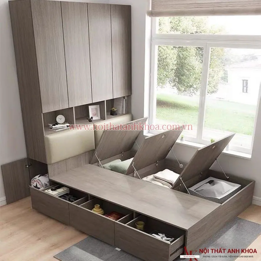 Combo Giường Tủ Gỗ Công Nghiệp Thông Minh Tiện Lợi Giá Rẻ