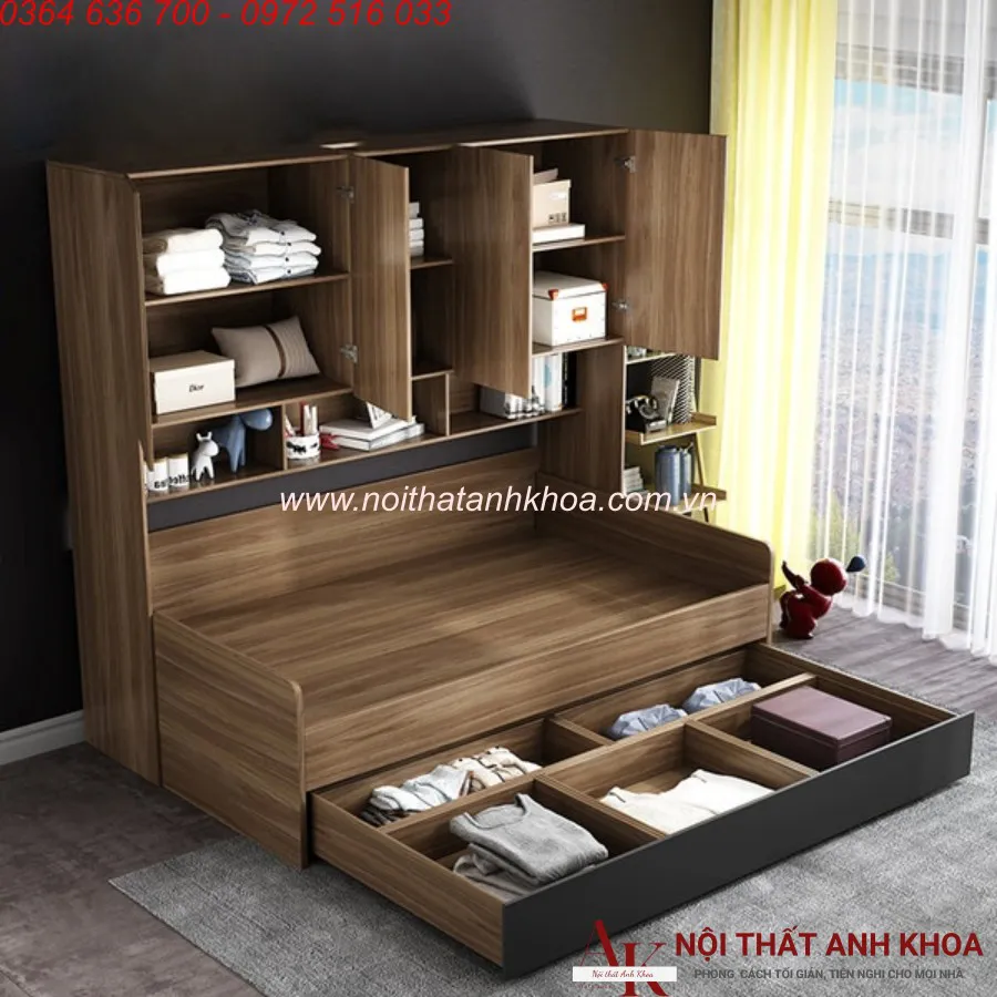 Combo Giường Tủ Thông Minh Gỗ Công Nghiệp Hiện Đại Giá Tốt
