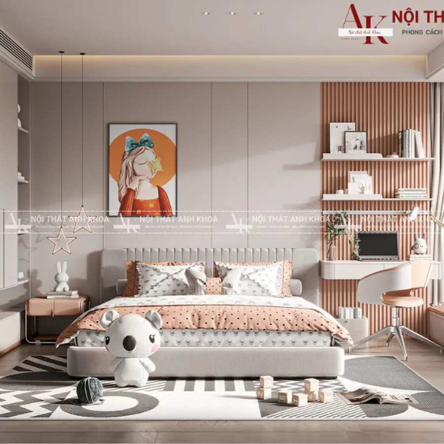 Combo Phòng Ngủ Bé Gái Màu Hồng Đẹp Mê Ly