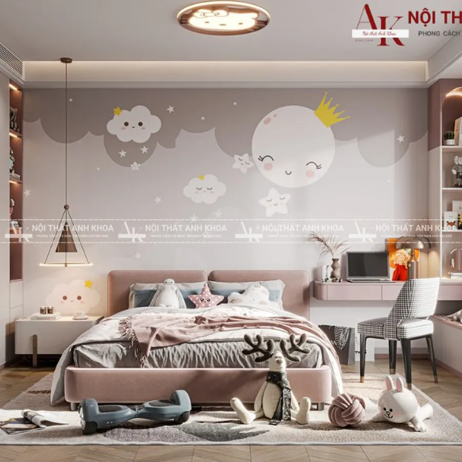 Combo Phòng Ngủ Bé Gái Màu Hồng Đẹp Mê Ly