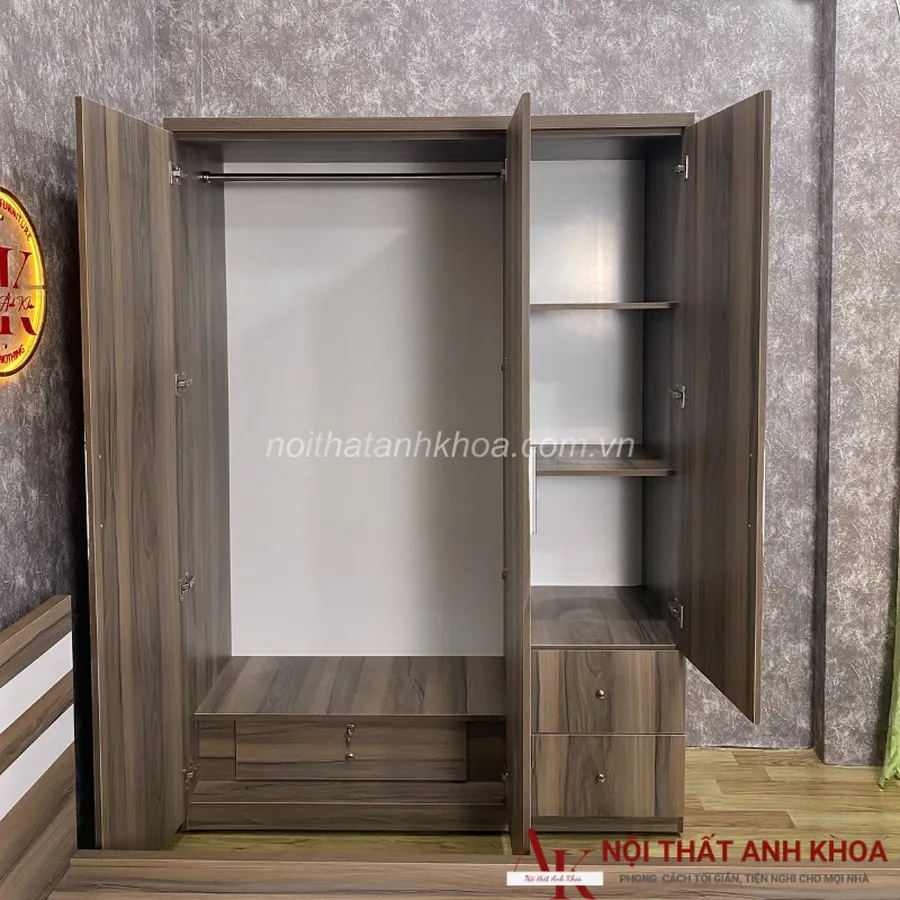 Combo Phòng Ngủ Đẹp Gỗ Công Nghiệp MDF Màu Vân Gỗ Giá Rẻ