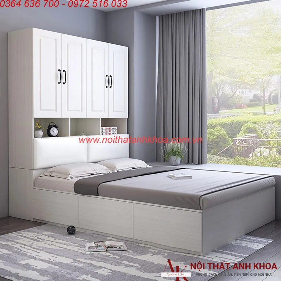 Combo Phòng Ngủ Gỗ Công Nghiệp Thông Minh Hiện Đại