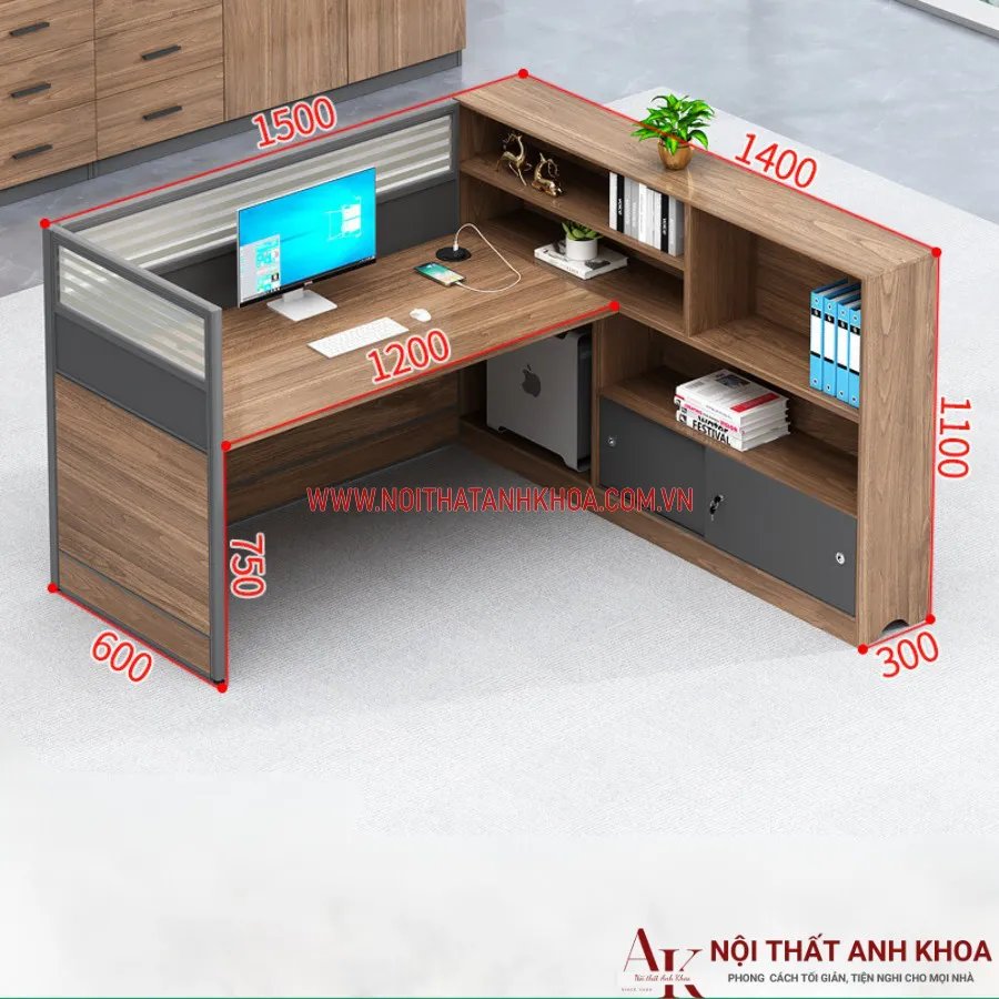 Cụm Bàn Làm Việc Văn Phòng Làm Bằng Gỗ Công Nghiệp Cao Cấp