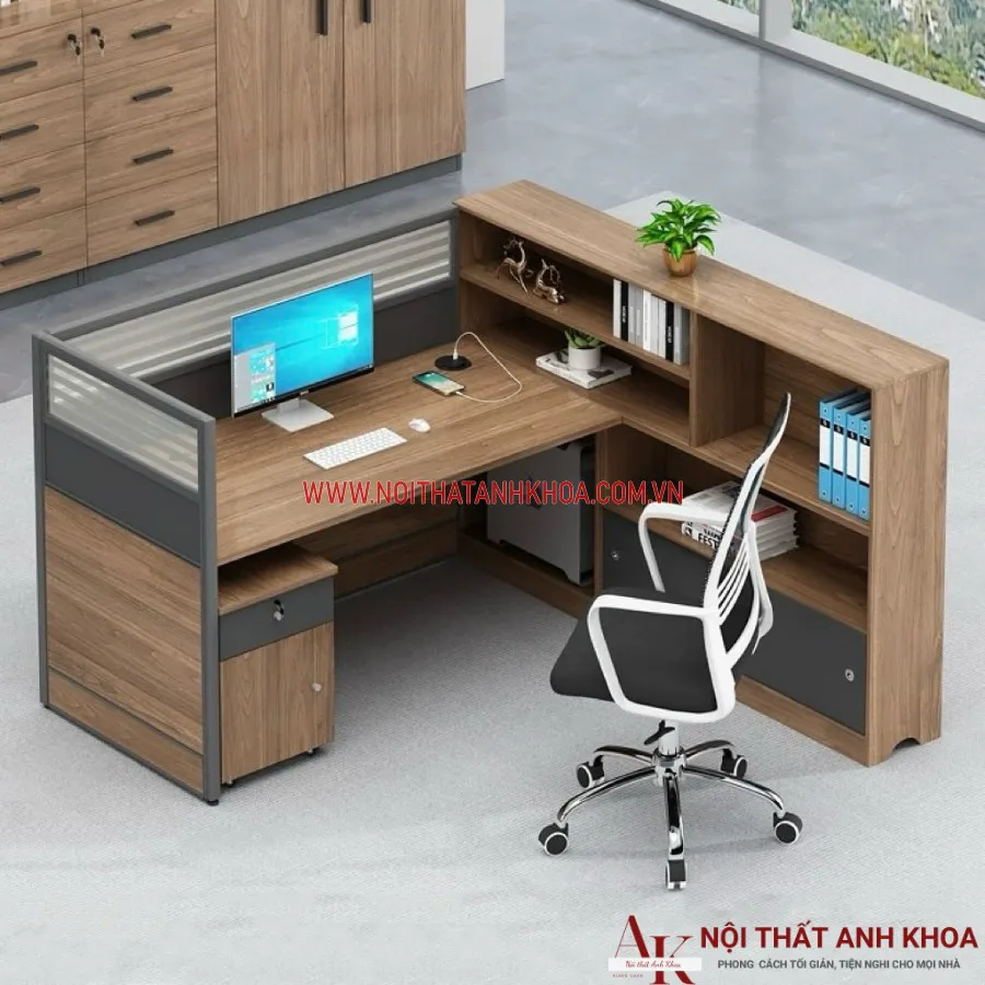 Cụm Bàn Làm Việc Văn Phòng Làm Bằng Gỗ Công Nghiệp Cao Cấp