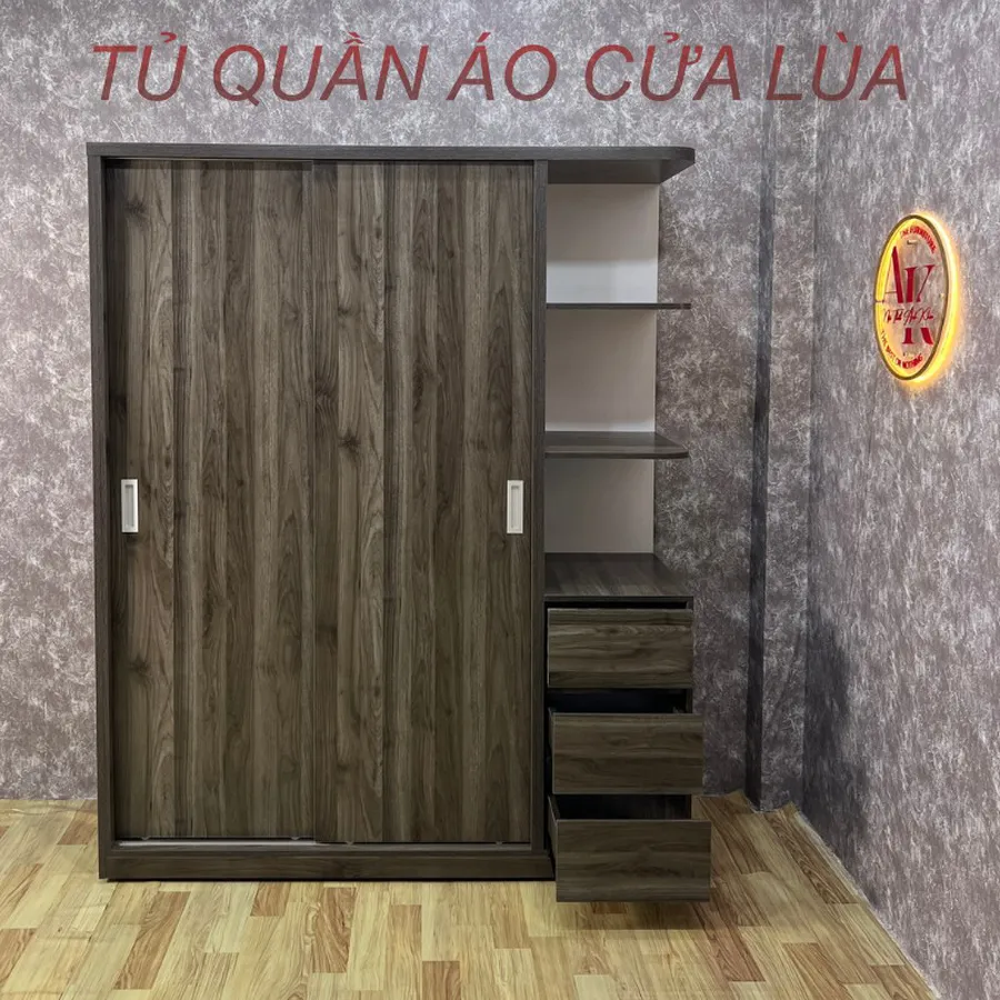 Tủ Quần Áo Cửa Lùa Gỗ Công Nghiệp MDF Hiện Đại - Tiện Nghi