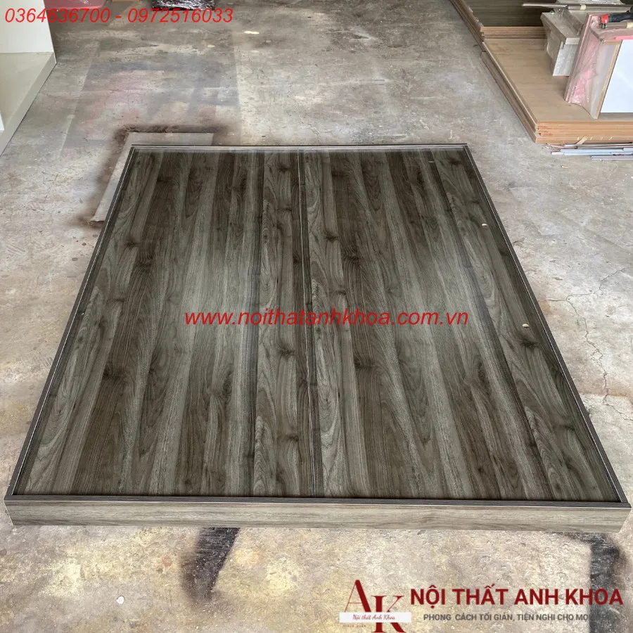 Giường Bệt Gỗ Công Nghiệp Màu Xanh Rêu Giá Rẻ