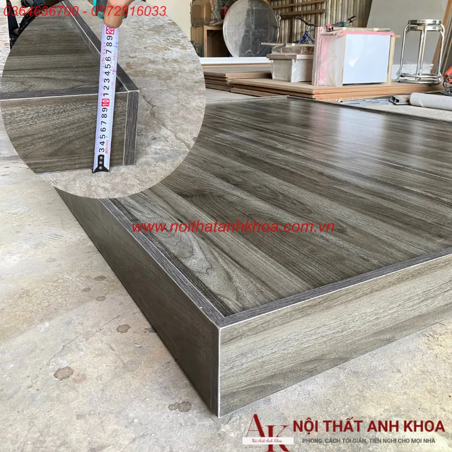 Giường Bệt Gỗ Công Nghiệp Màu Xanh Rêu Giá Rẻ