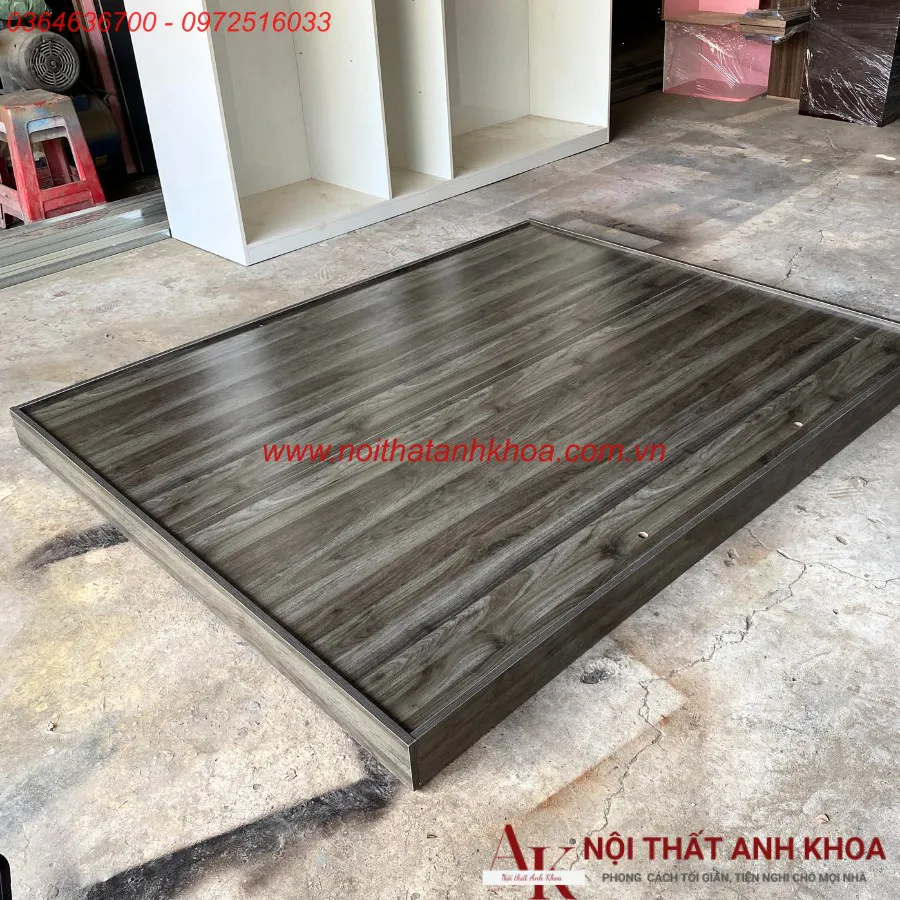 Giường Bệt Gỗ Công Nghiệp Màu Xanh Rêu Giá Rẻ