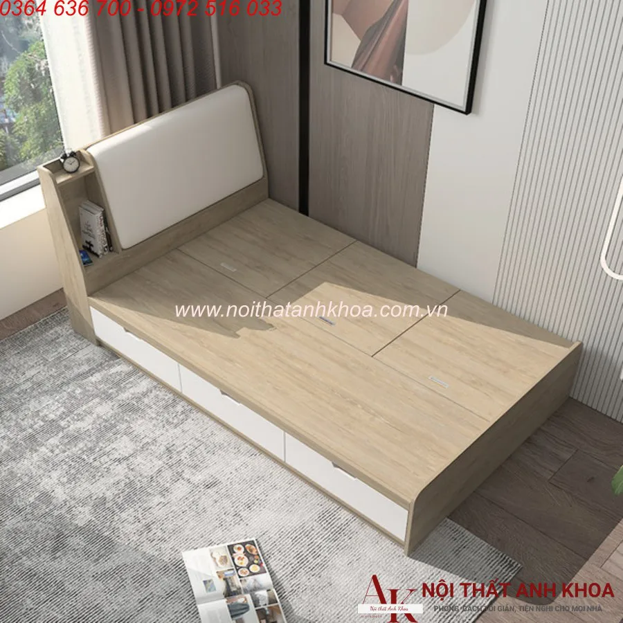 Giường Gấp Thông Minh 1m2 Gỗ Công Nghiệp Hiện Đại