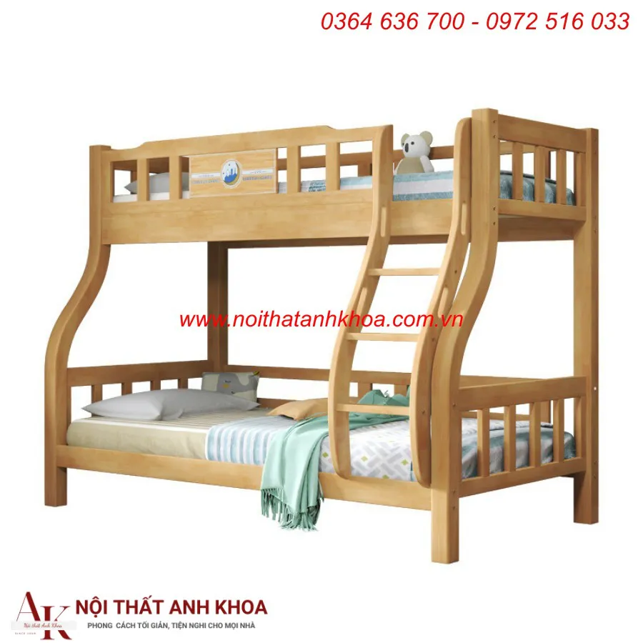 Giường Gỗ 2 Tầng Cho Trẻ Em Hiện Đại Tiện Nghi