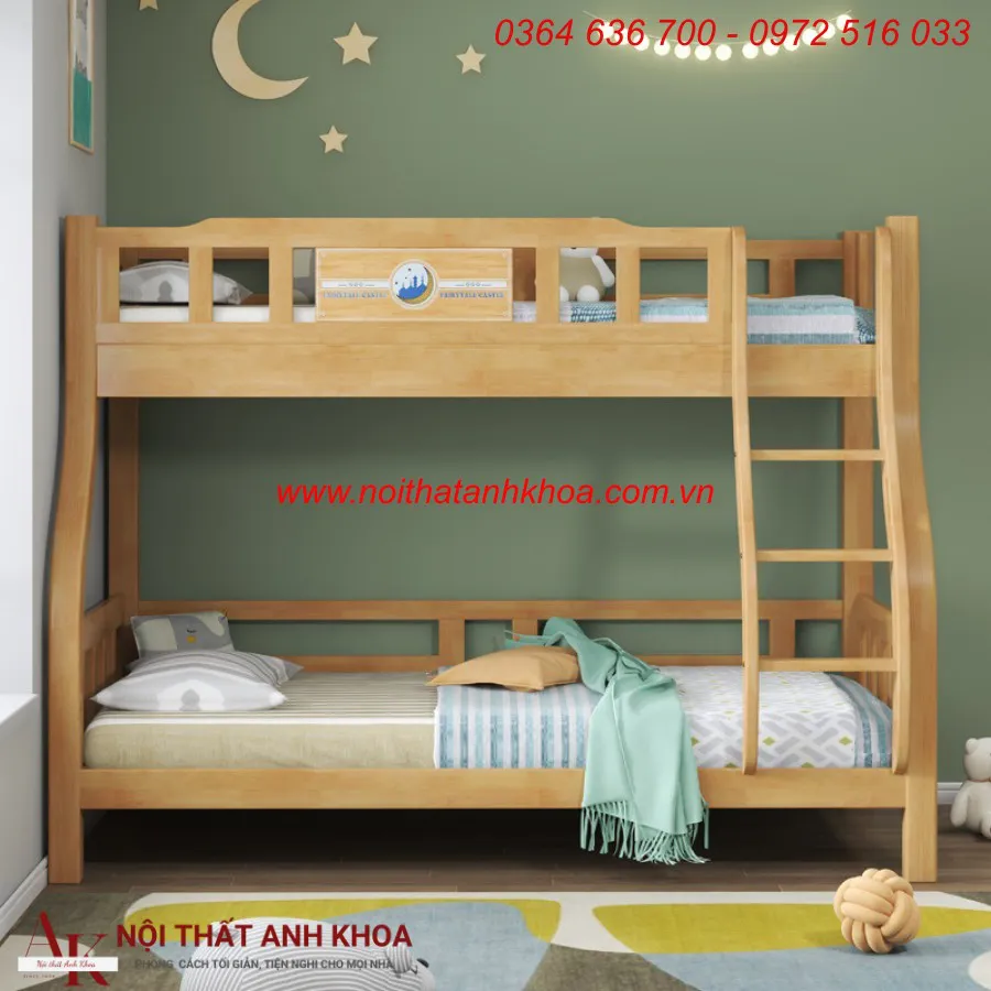 Giường Gỗ 2 Tầng Cho Trẻ Em Hiện Đại Tiện Nghi