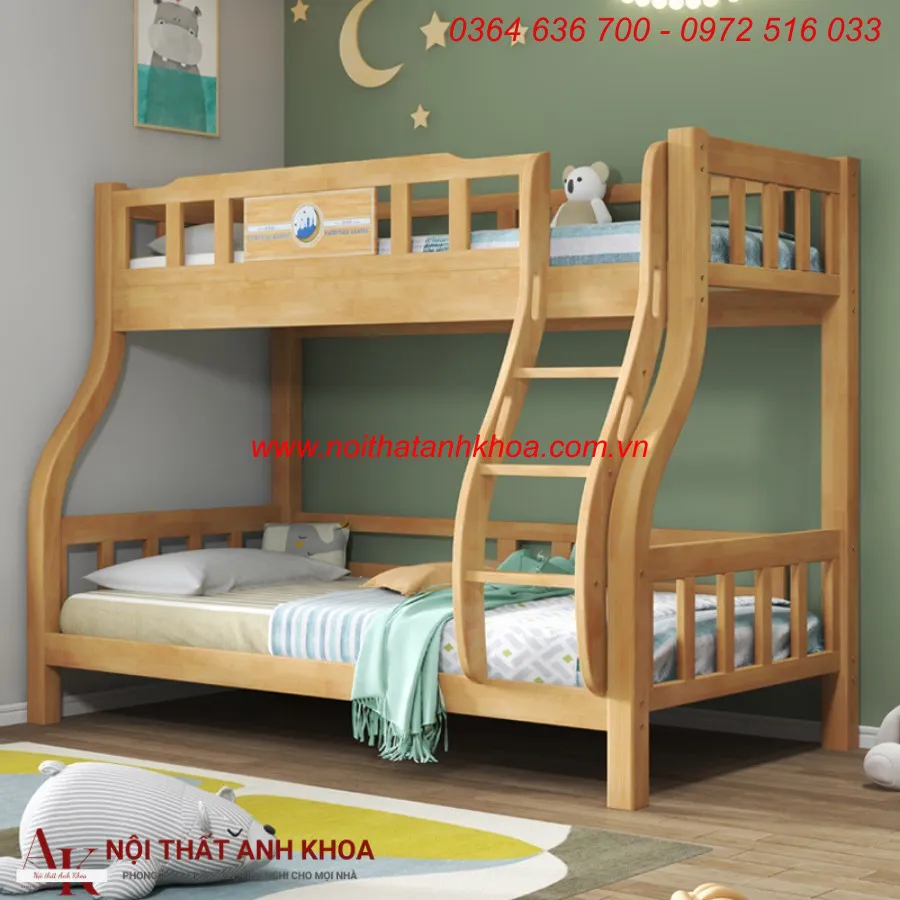 Giường Gỗ 2 Tầng Cho Trẻ Em Hiện Đại Tiện Nghi