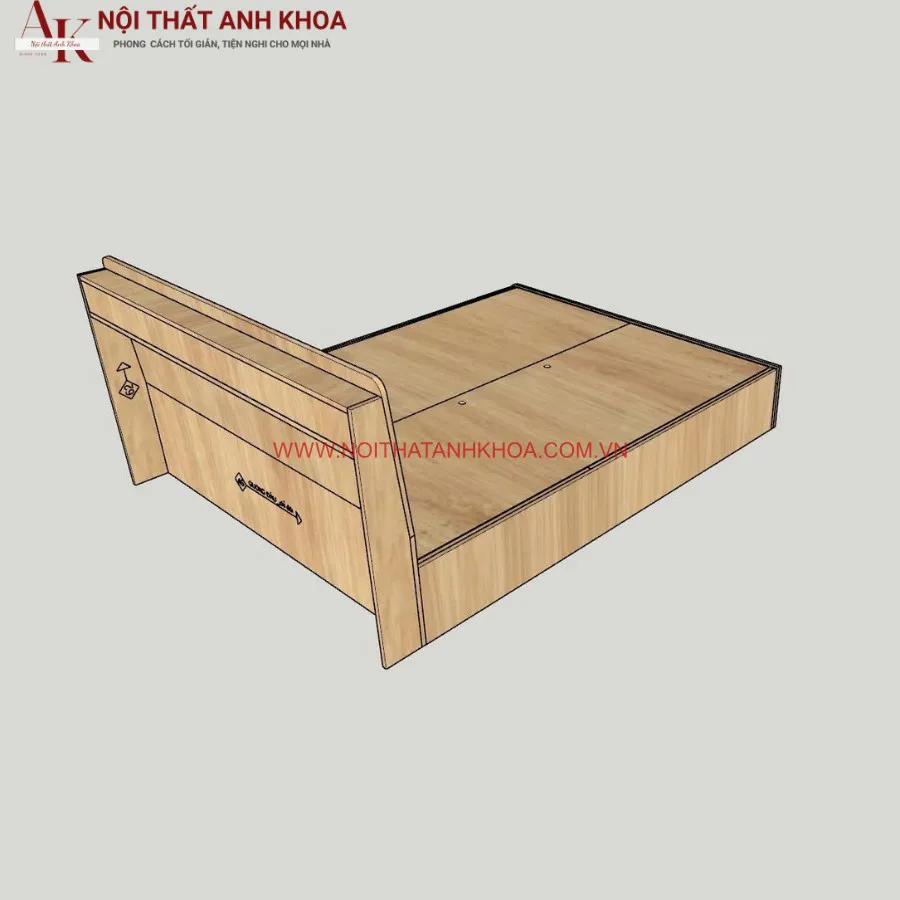 Giường Hàn Quốc Gỗ Công Nghiệp Phủ Melamine Cao Cấp