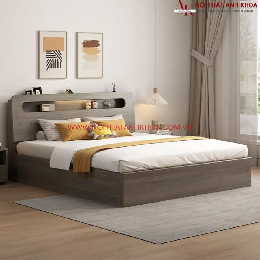 Giường Hàn Quốc Gỗ Công Nghiệp Phủ Melamine Cao Cấp