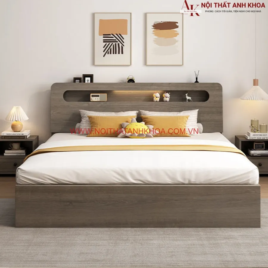 Giường Hàn Quốc Gỗ Công Nghiệp Phủ Melamine Cao Cấp