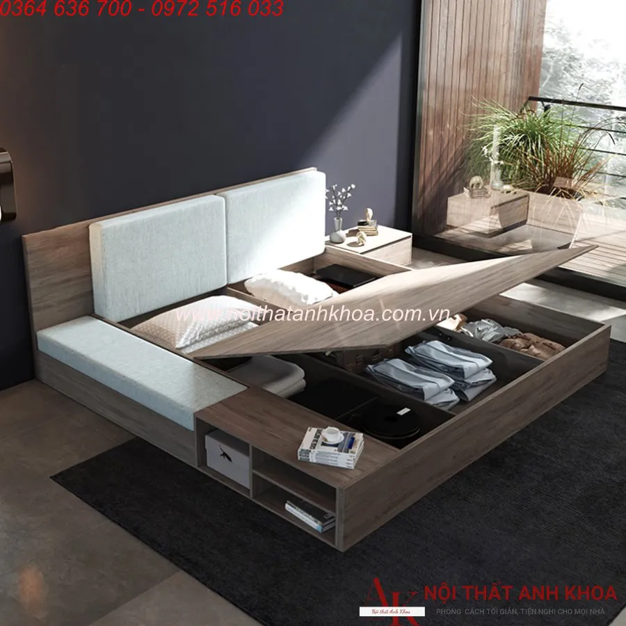 Giường Nâng Hạ Thông Minh Tiện Lợi Gỗ Công Nghiệp