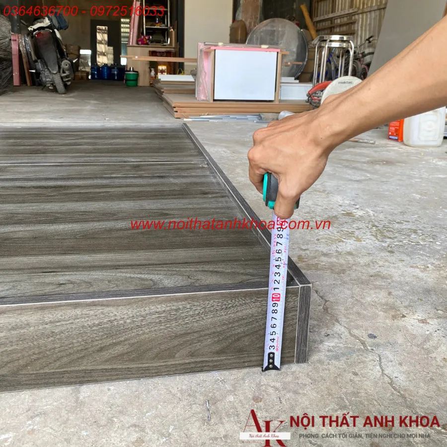 Giường Ngủ Bệt Giá Rẻ Gỗ Công Nghiệp Màu Xanh Rêu