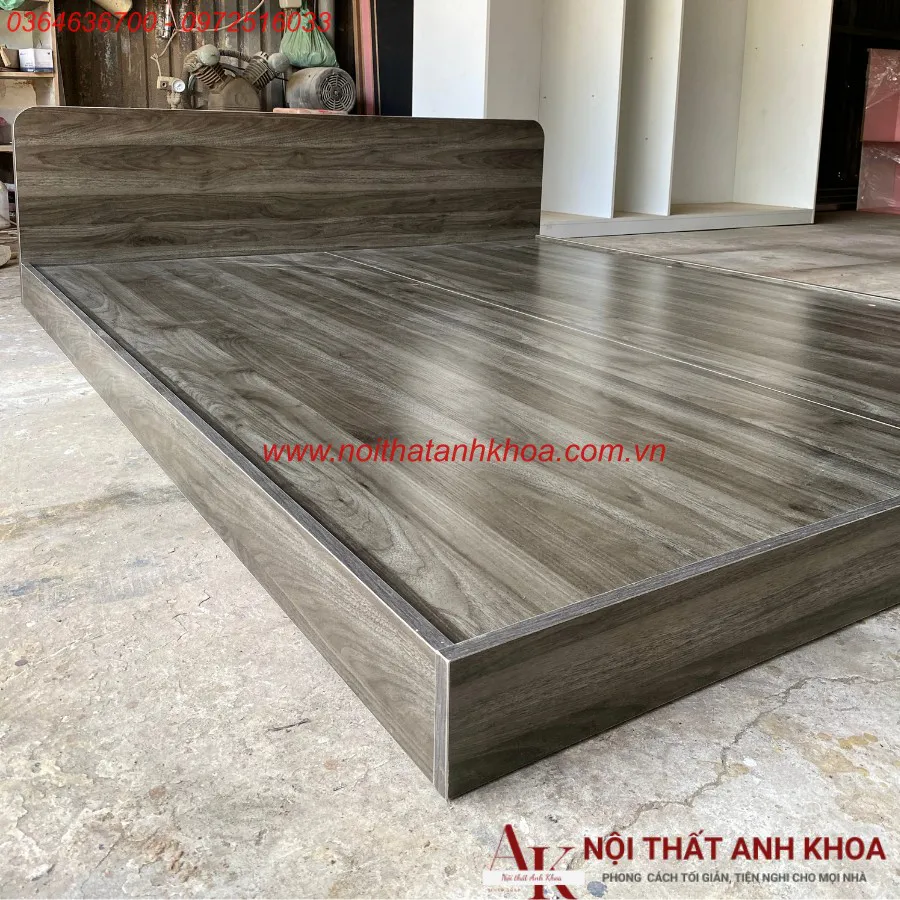 Giường Ngủ Bệt Giá Rẻ Gỗ Công Nghiệp Màu Xanh Rêu