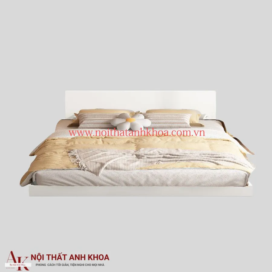 Giường Ngủ Bệt Gỗ MDF Có Kệ Sách