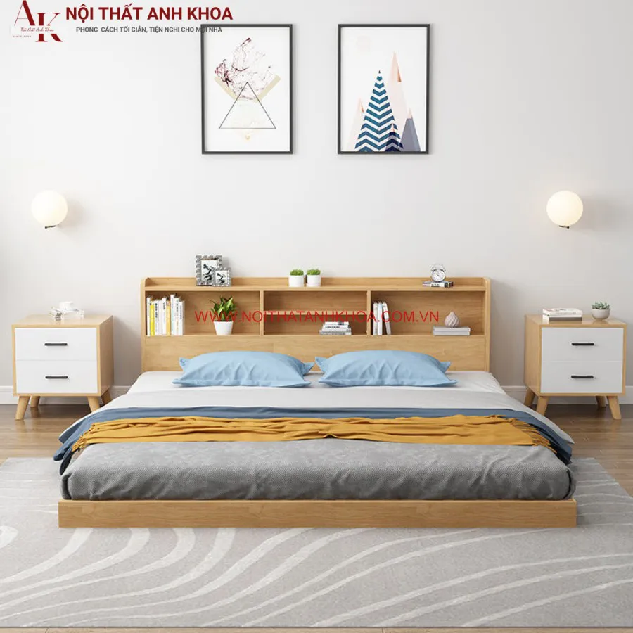 Giường Ngủ Bệt Tatami Gỗ Công Nghiệp