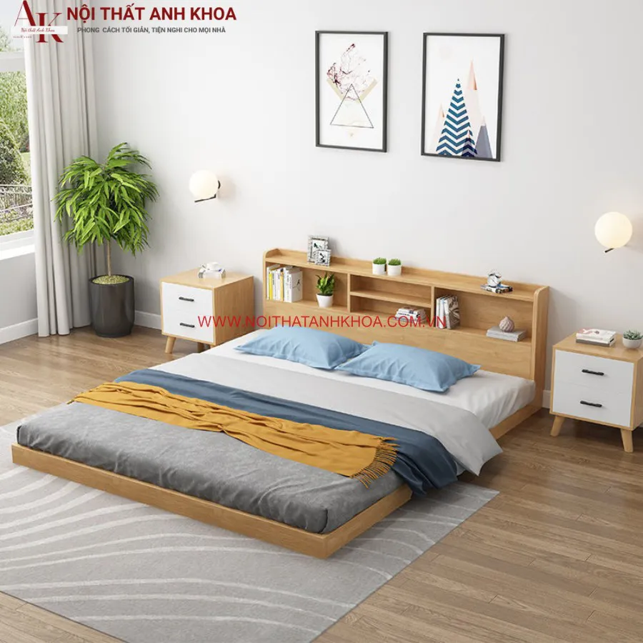 Giường Ngủ Bệt Tatami Gỗ Công Nghiệp