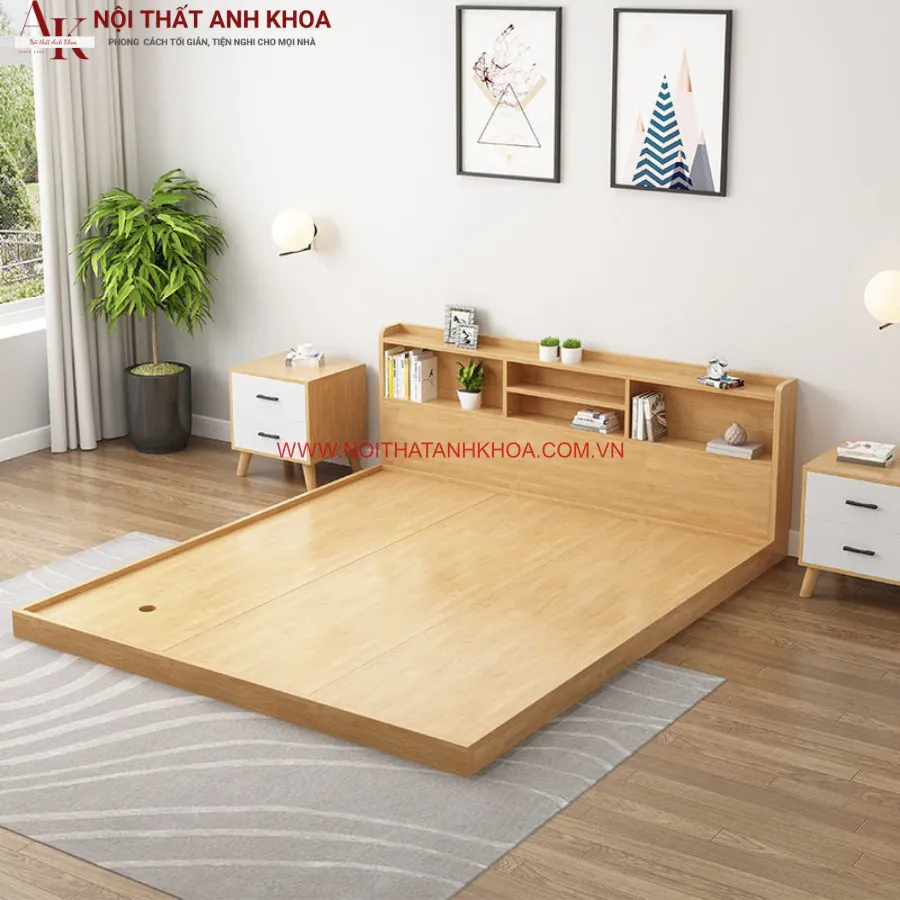 Giường Ngủ Bệt Tatami Gỗ Công Nghiệp