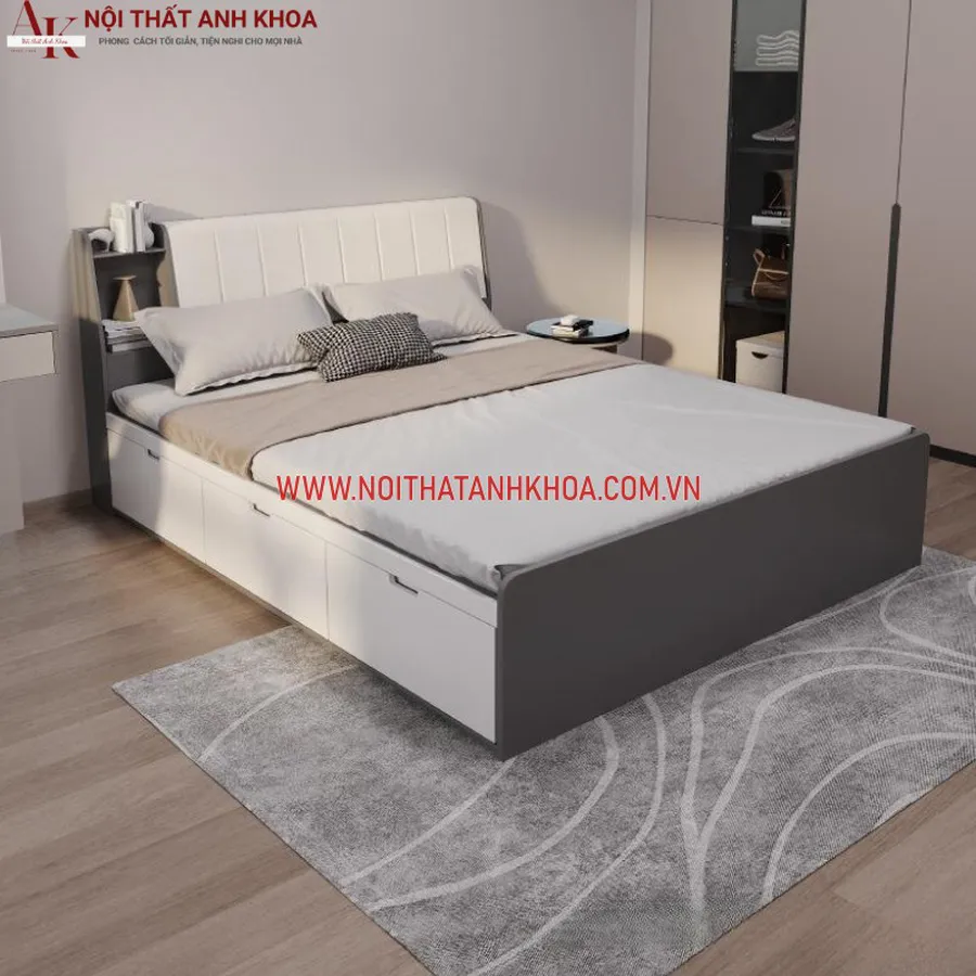 Giường Ngủ Bọc Nệm Đầu Giường Làm Bằng Gỗ Công Nghiệp