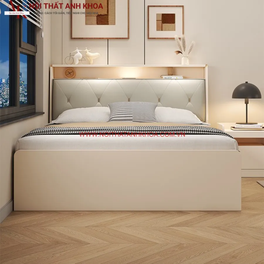 Giường Ngủ Cao Cấp Gỗ Công Nghiệp Thiết Kế Thông Minh