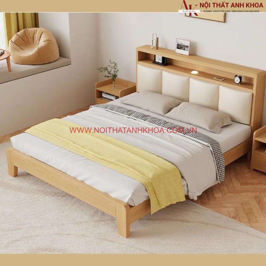 Giường Ngủ Cao Cấp Gỗ Tự Nhiên Đẹp Hiện Đại