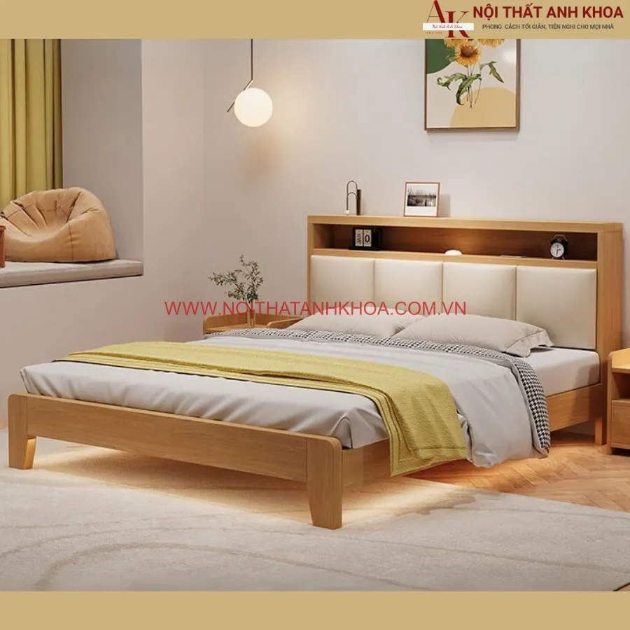 Giường Ngủ Cao Cấp Gỗ Tự Nhiên Đẹp Hiện Đại