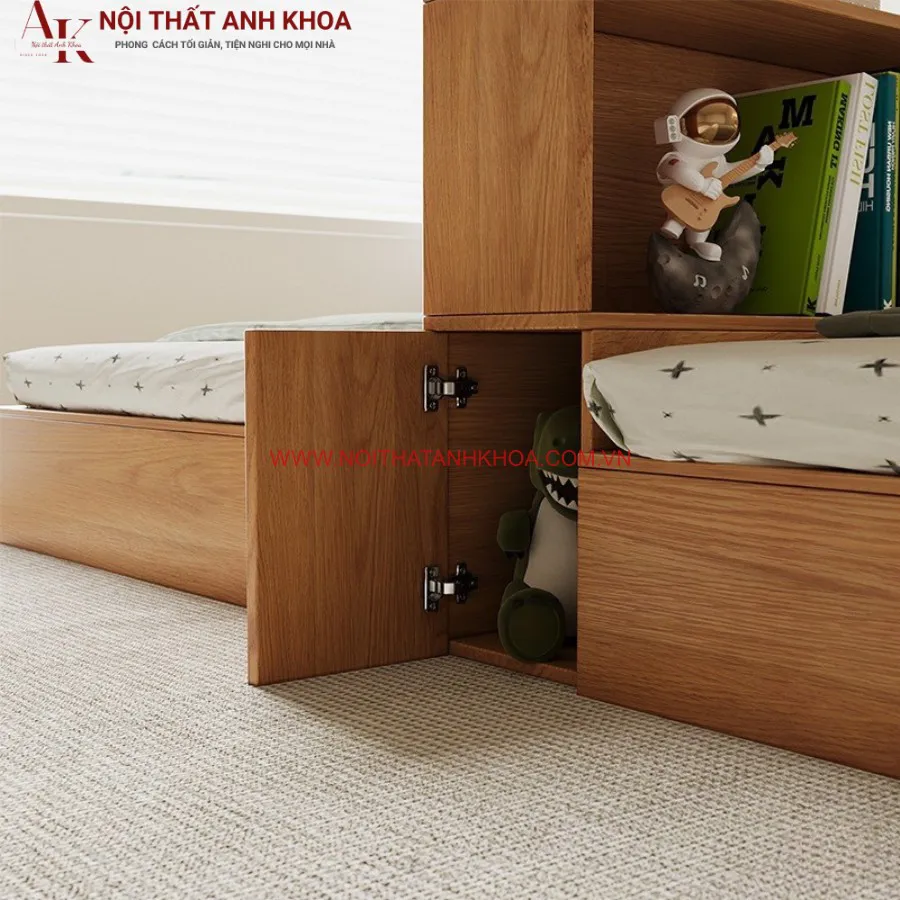 Giường Ngủ Đôi Cho 2 Bé Gỗ Công Nghiệp