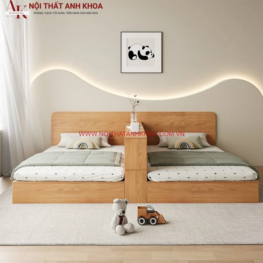 Giường Ngủ Đôi Cho 2 Bé Gỗ Công Nghiệp