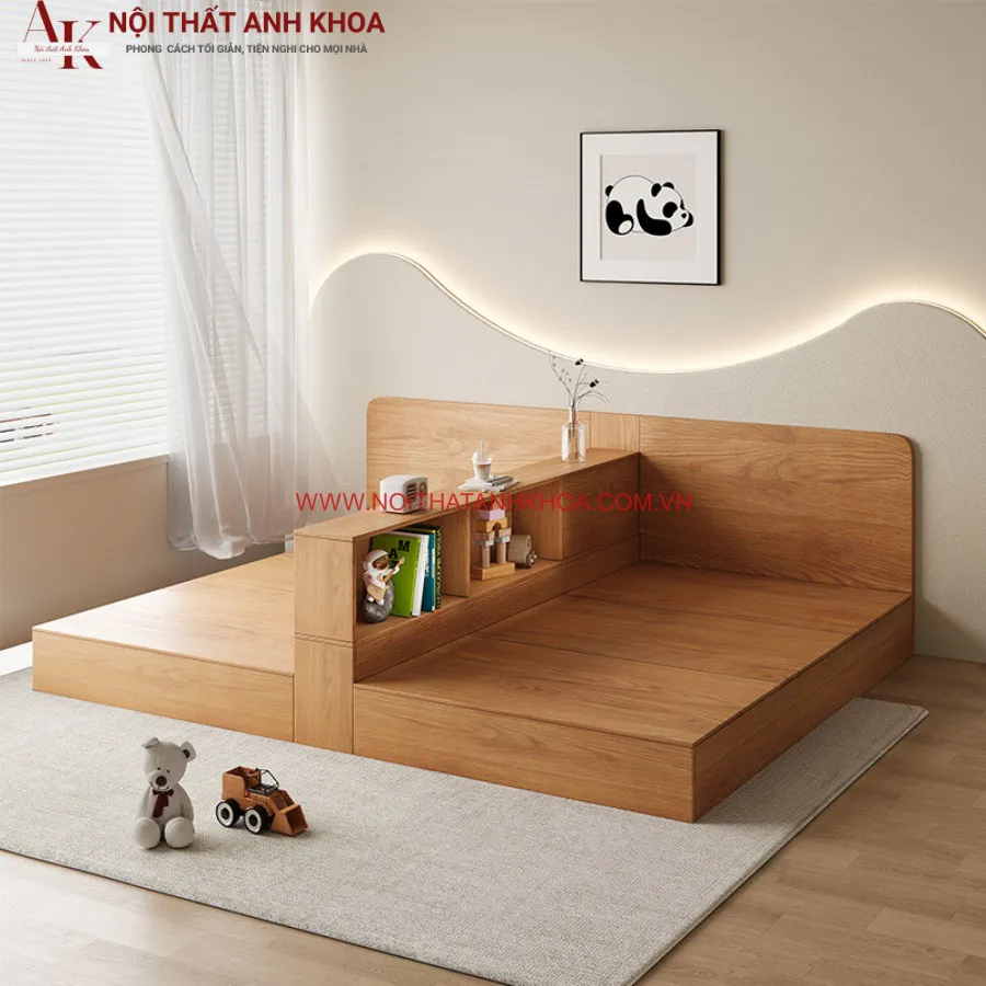 Giường Ngủ Đôi Cho 2 Bé Gỗ Công Nghiệp