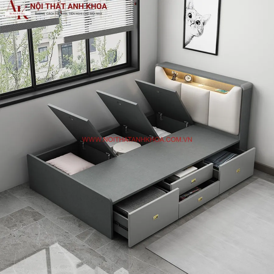 Giường Ngủ Đơn 1m2 Mẫu Mã Đẹp Hiện Đại