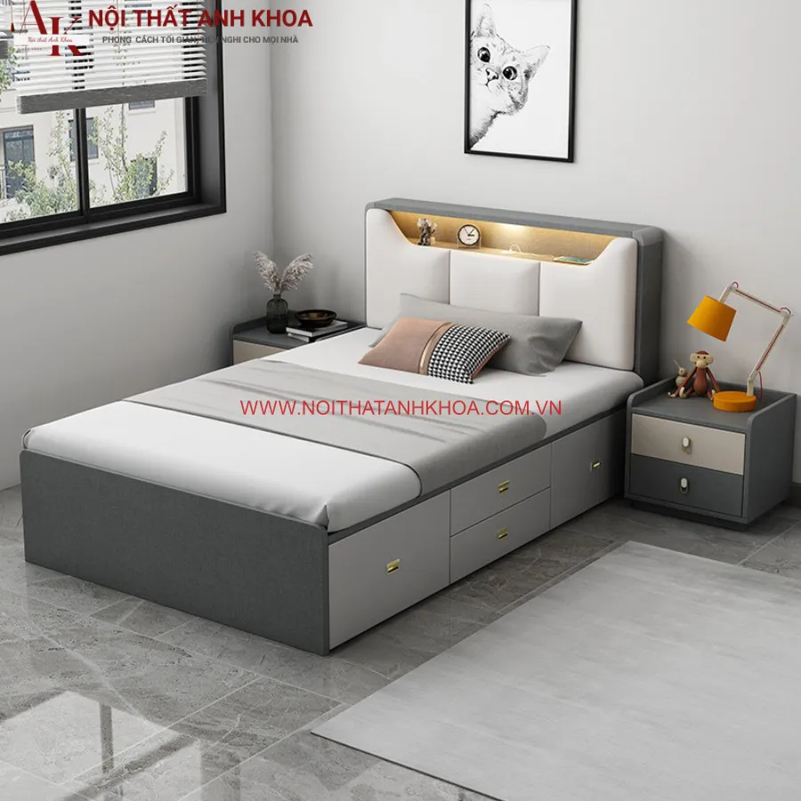 Giường Ngủ Đơn 1m2 Mẫu Mã Đẹp Hiện Đại