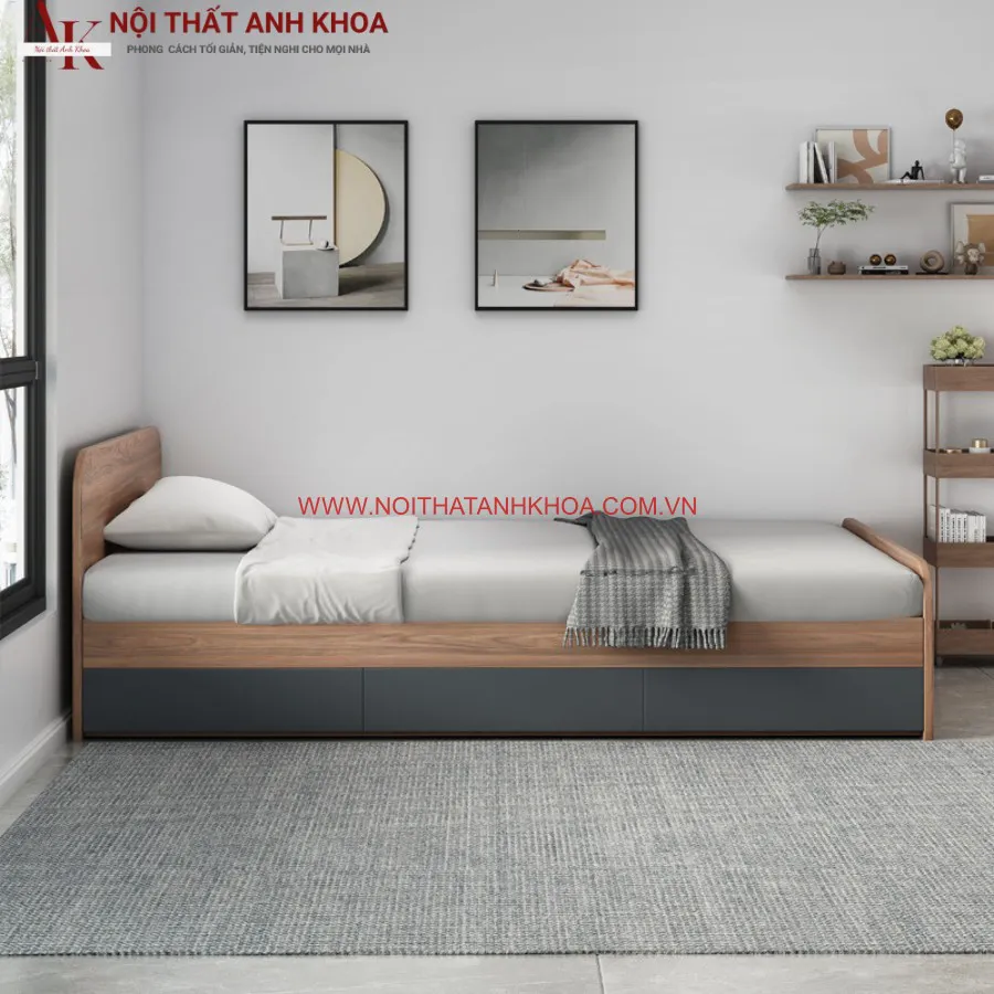 Giường Ngủ Đơn Giản Giá Rẻ Gỗ Công Nghiệp