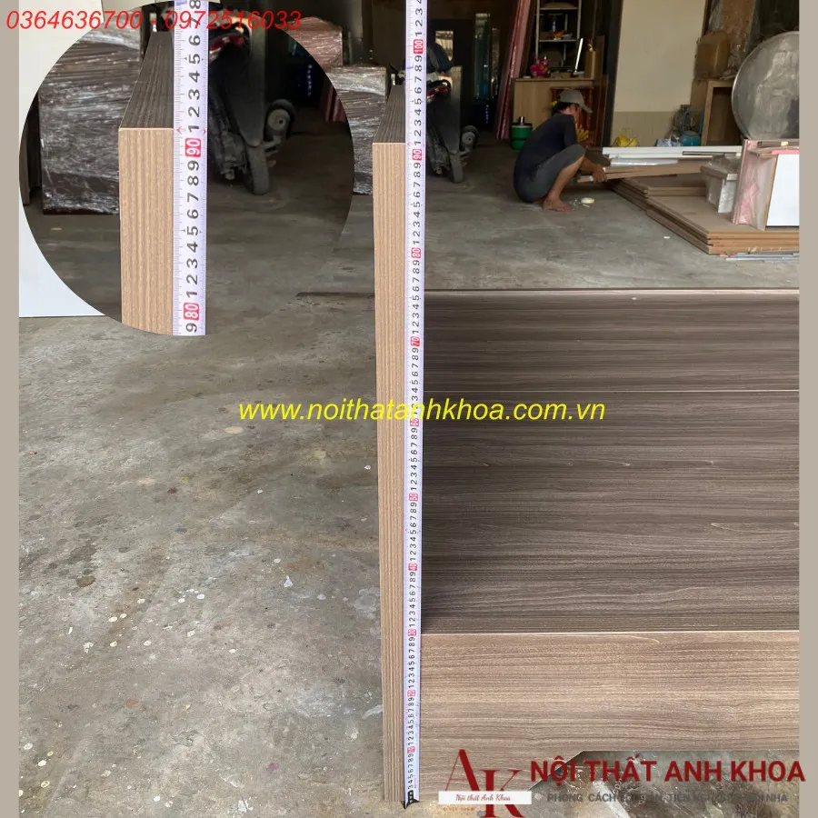 Giường Ngủ Giá Rẻ Gỗ Công Nghiệp Chân Cao Màu Nâu Vân Gỗ