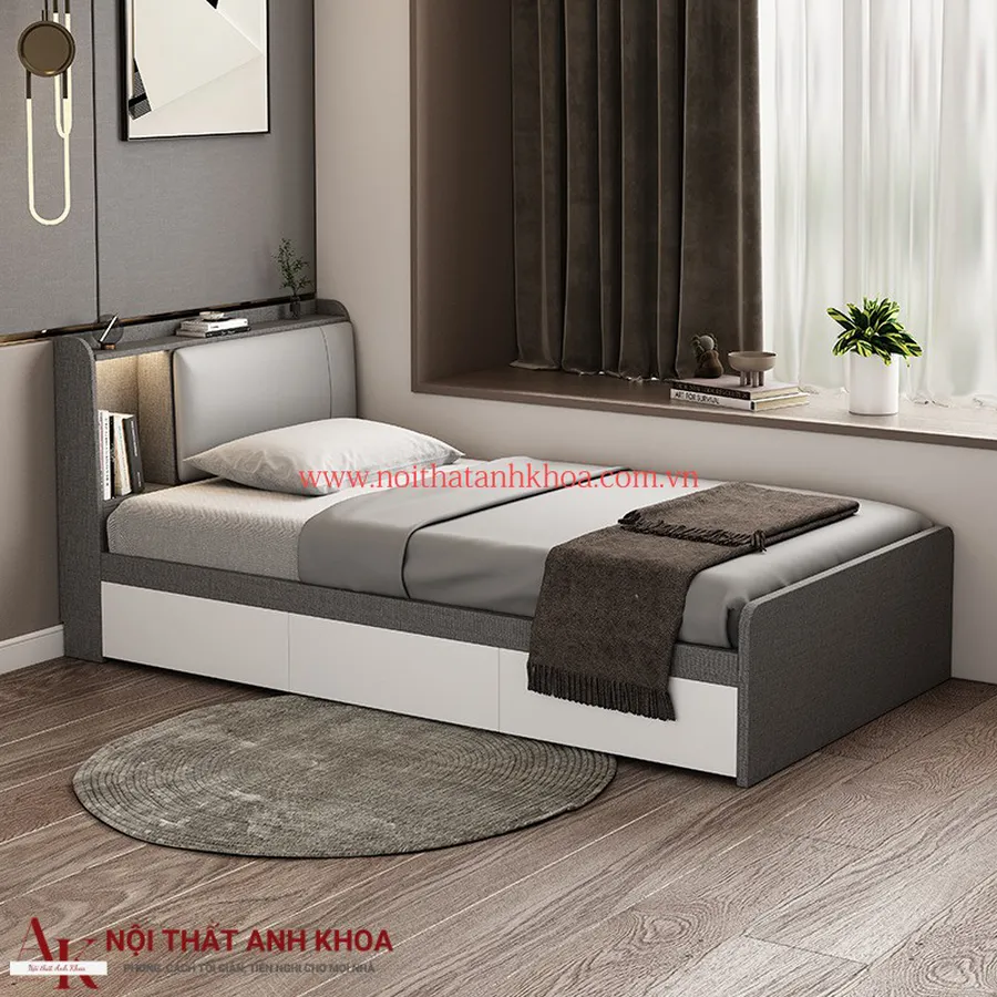 Giường Ngủ Gỗ Công Nghiệp 3 Ngăn Kéo Đa Năng Hiện Đại