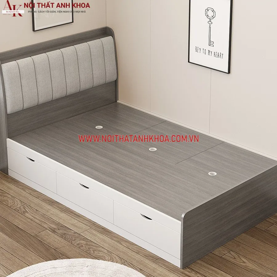 Giường Ngủ Gỗ Công Nghiệp Hiện Đại Có Ngăn Kéo