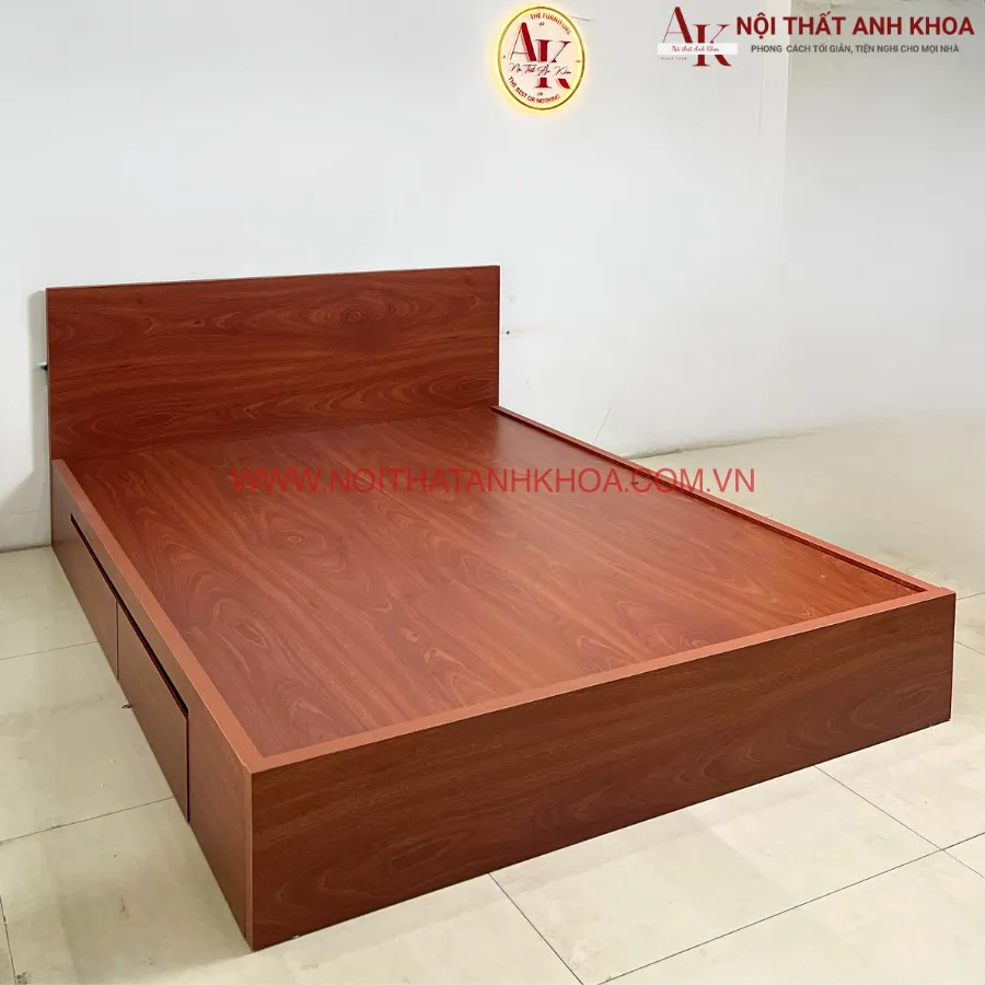 Giường Ngủ Gỗ Công Nghiệp Kèm 2 Ngăn Kéo