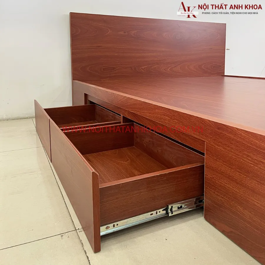 Giường Ngủ Gỗ Công Nghiệp Kèm 2 Ngăn Kéo