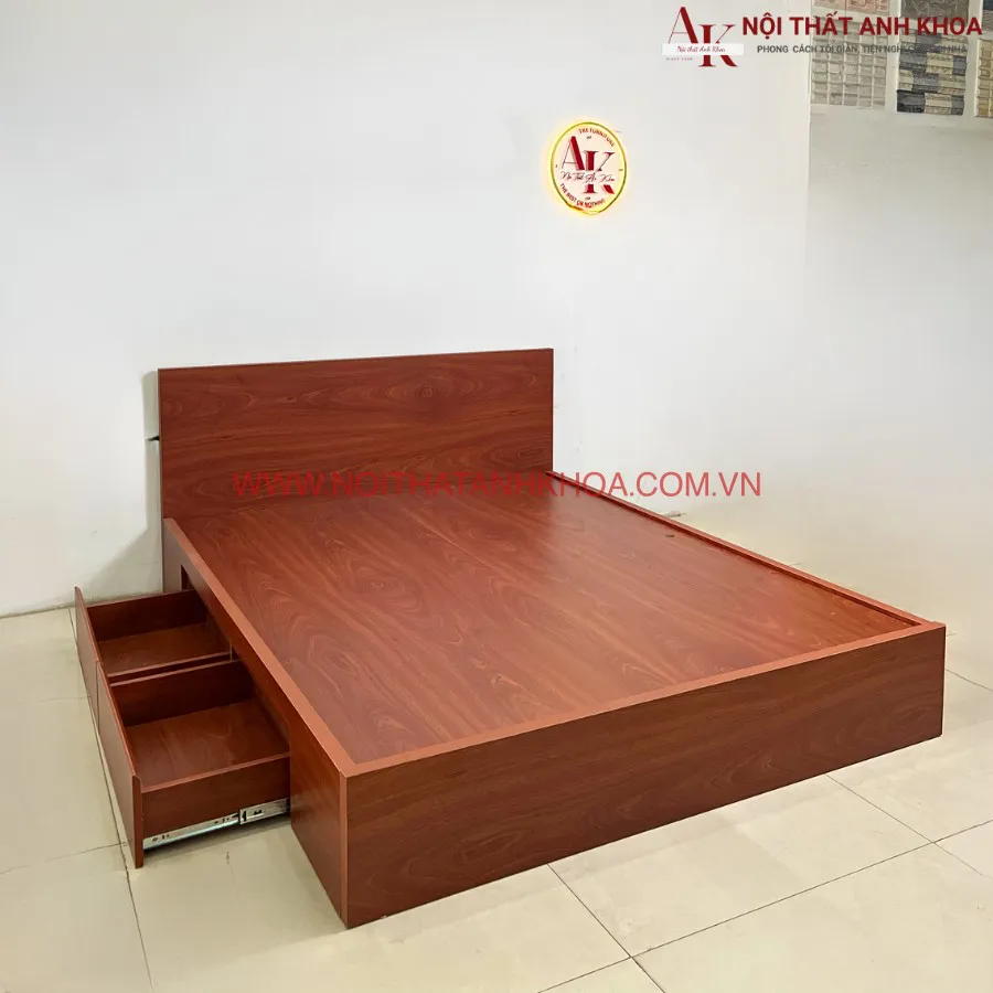 Giường Ngủ Gỗ Công Nghiệp Kèm 2 Ngăn Kéo