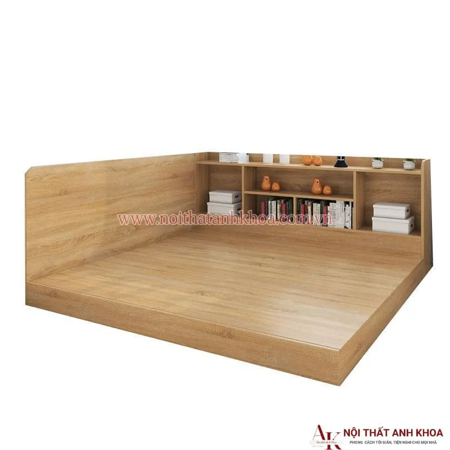 Giường Ngủ Gỗ Công Nghiệp Kết Hợp Kệ Sách Thông Minh