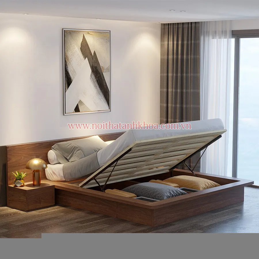 Giường Ngủ Gỗ Công Nghiệp Kiểu Nhật Thông Minh Cao Cấp