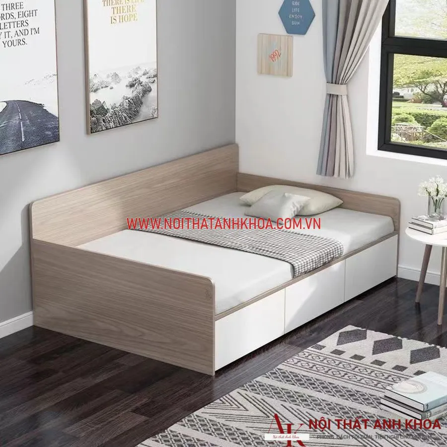 Giường Ngủ Gỗ Công Nghiệp Thiết Kế Ngăn Kéo Thông Minh